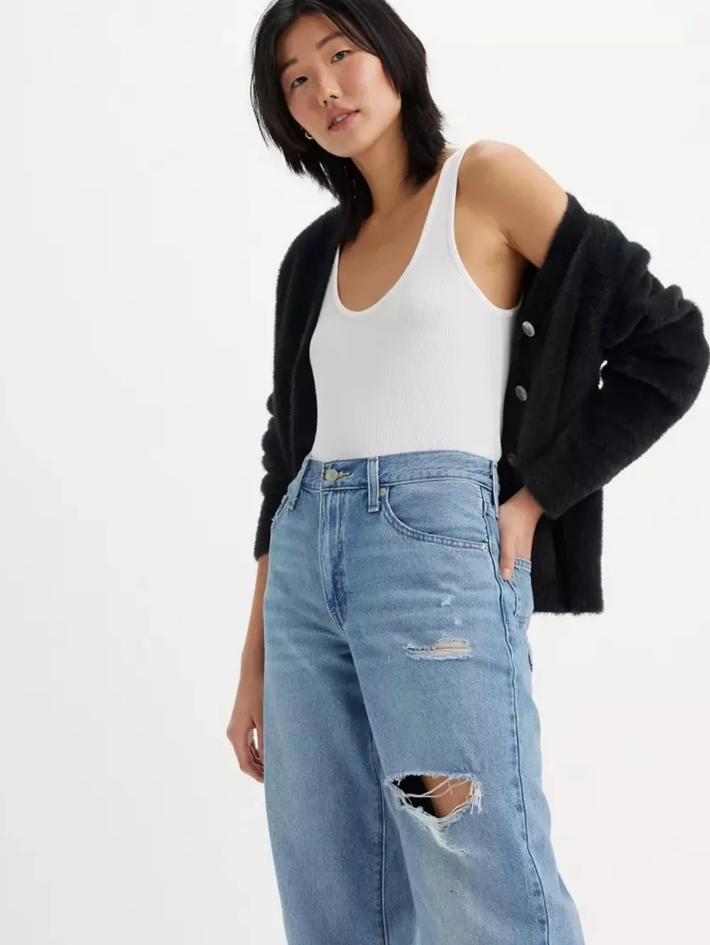 Levi's Baggy Dad Jeans 24W In The Middle (Medium Wash) - Picture 2 of 16